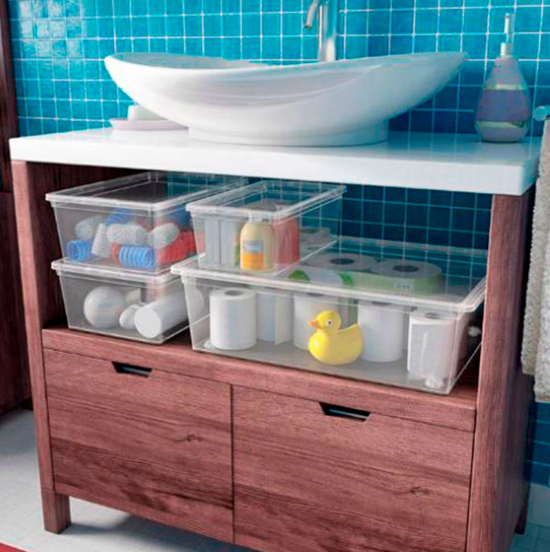 Cutie cu capac C-box Cube 27l, 40X34XH25cm, transparenta