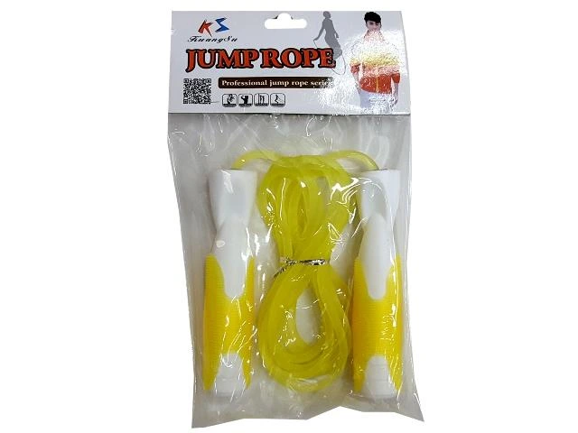 Coarda 2.6m cu manere din plastic neon