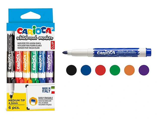 Set markere 6buc pentru tabla Carioca WB, 4.5mm