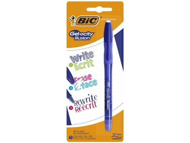 Pix gel roller BIC Gel-ocity Illusion cu gel termosensibil, albastru