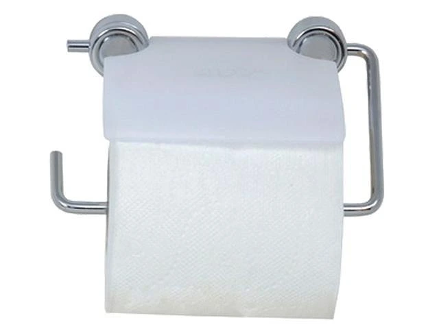Suport pentru hârtie WC cu capac MSV, plastic/crom