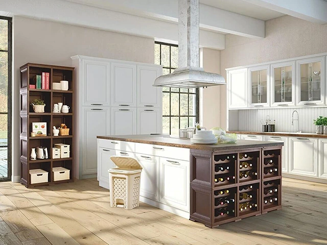 Etajera pentru depozitare 72 sticle, 6 module, 18 rafturi Omnimodus, culoarea bej