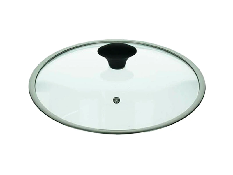 Capac din sticla 32 cm Tognana Grancucina cu orificiu pentru aburi, margine metalica
