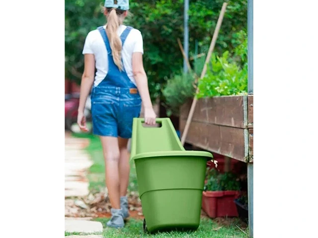 Carucior de gradina Keter Easy Go Breeze 50L, cu 2 roti, verde, plastic
