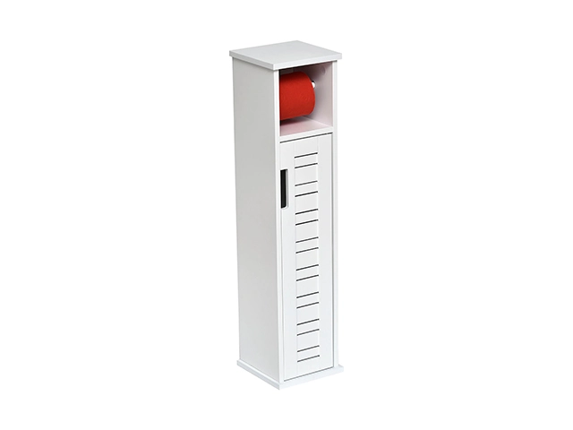 Suportul rezerva pentru hartie WC Tendance 18X18X75cm, alb, MDF/bambus