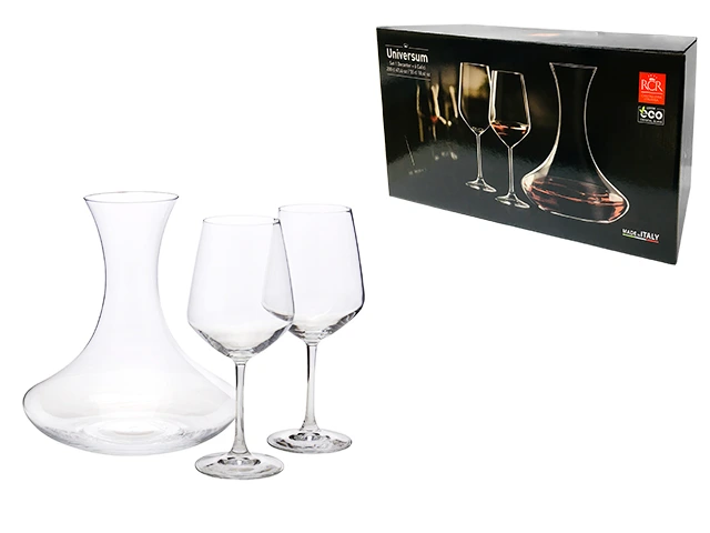 Set decanter 2l si 6 pahare 550ml pentru vin Universum, cristal
