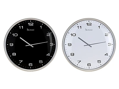 Ceas de perete rotund 25cm, H6.8cm cu safeu, plastic