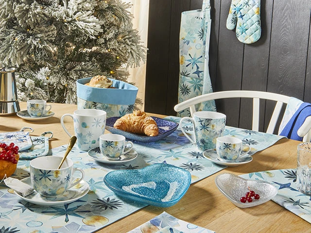 Set 4 cani cu farfurioare Andrea Fontebasso Cristalli, portelan