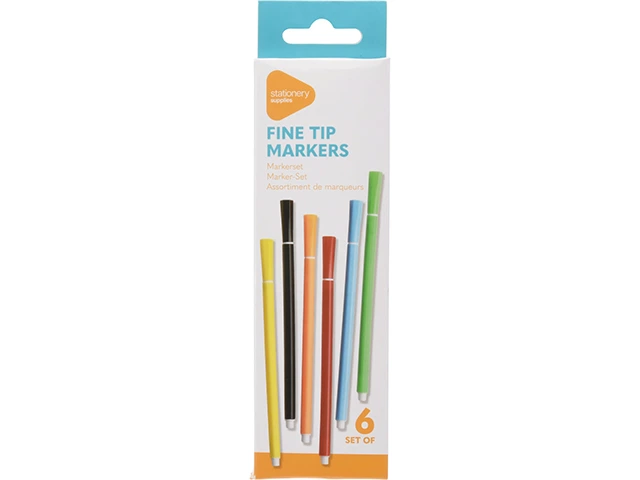 Set de markere cu vârf fin, 6 buc