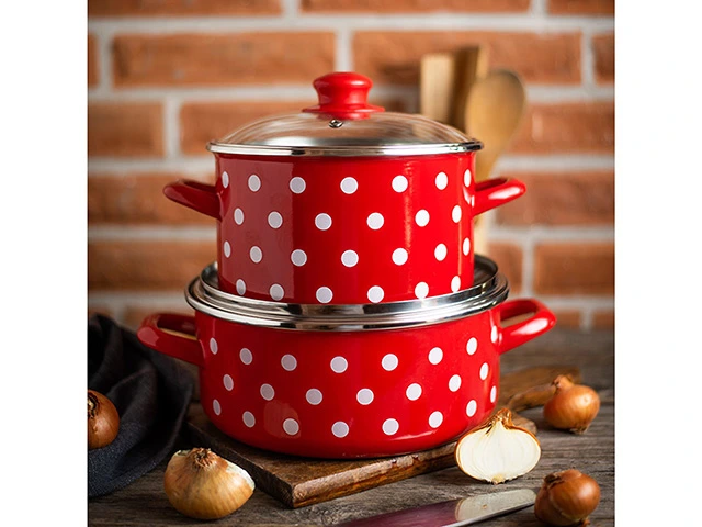 Cratita emailata Clasica 24cm, 6.75l, capac din sticla