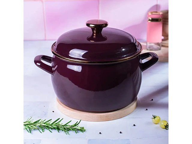 Cratita emailata Bordo Princ 20 cm, 4.2 l, capac metal
