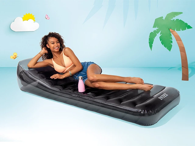 Sezlong gonflabil pentru înot 211х99 cm cu tetieră, până la 100 kg