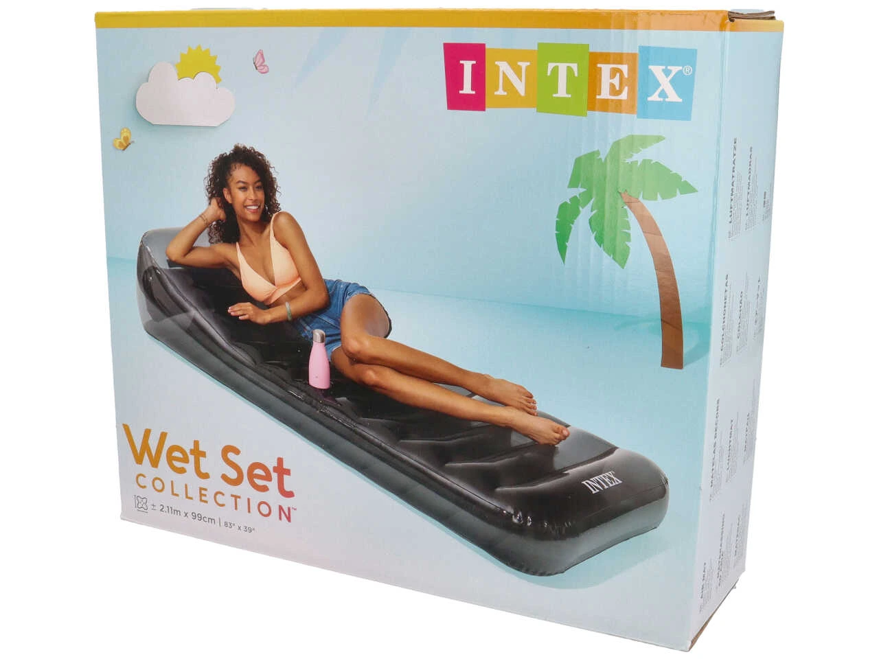 Sezlong gonflabil pentru înot 211х99 cm cu tetieră, până la 100 kg