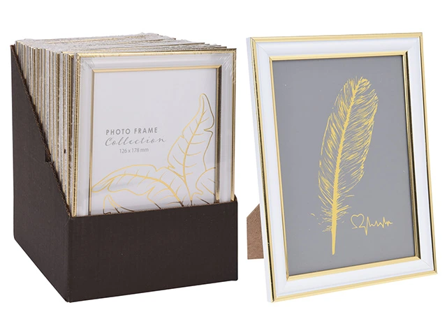 Rama foto din plastic 12.6X17.8cm, aurie