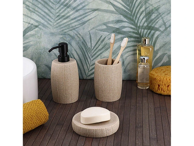 Pahar pentru periute de dinti Tendance Leaf, natural, polirasina