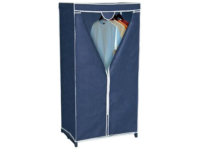 Dulap-organizator cu 2 secțiuni 150x75x50 cm, albastru, din material textil