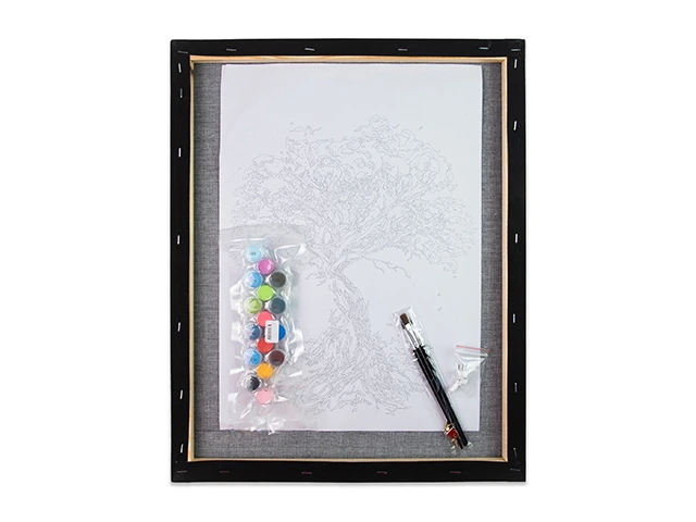 Pictura dupa numere 30X40 cm fundal negru Flori 