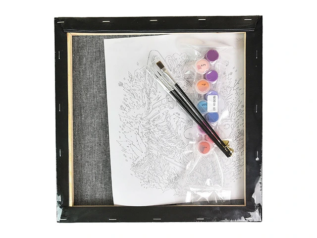 Pictura dupa numere 40X40 cm fundal negru Pasari 