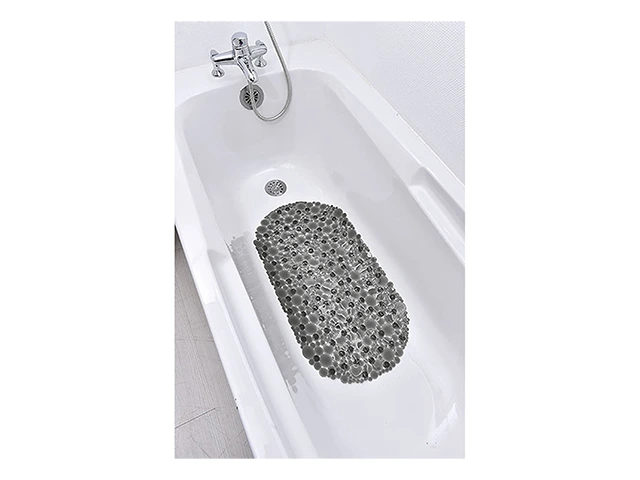 Covoras de baie oval 36X69cm Tendance Bubbles gri, PVC