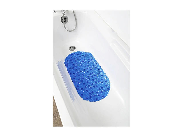 Covoras de baie oval 36X69cm Tendance Bubbles albastru-deschis, PVC