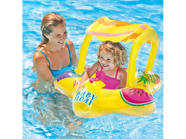 Cerc gonflabil cu decupaje pentru picioare și baldachin 81х79 cm, până la 15kg, 1-2 ani