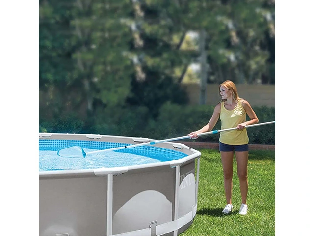 Set de curățarea piscinei: mâner telescopic de 239 cm, plasă, duză de aspirare cu pungă