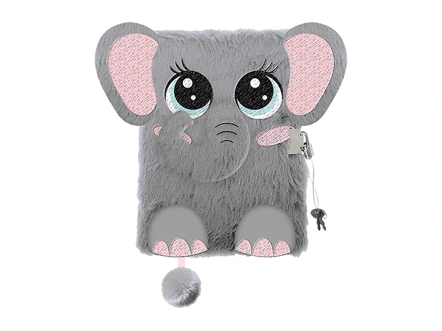 Jurnal cu lacat, A5, 96 foi, 3D Elefant, coperta plus