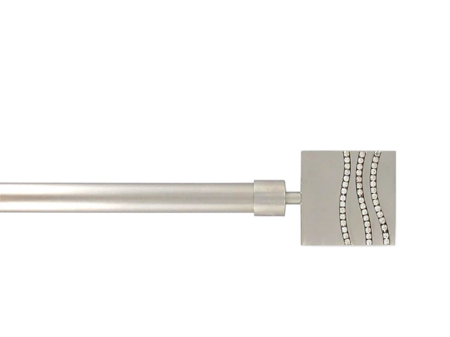 Tija glisanta pentru perdea 210-380cm D16/19mm Luance, argintie mat/strasuri