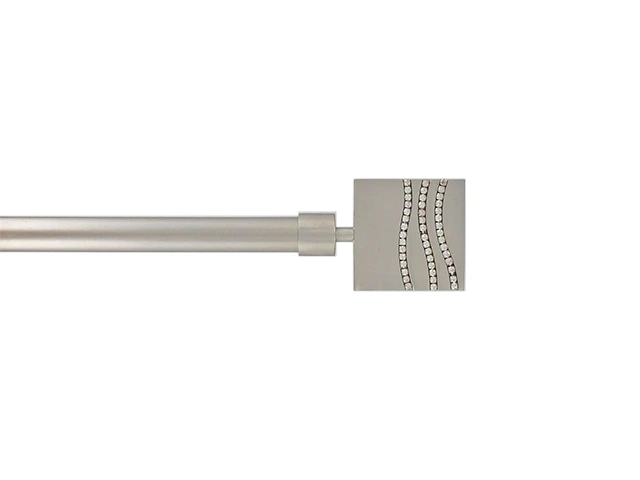 Tija glisanta pentru perdea 120-210cm D16/19mm Luance, argintie mat/strasuri