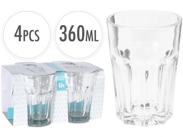 Set pahare tip Tumbler EH 4buc, 360ml, 12cm