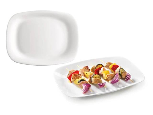 Platou 33X24cm Grangusto alb, sticla de opal
