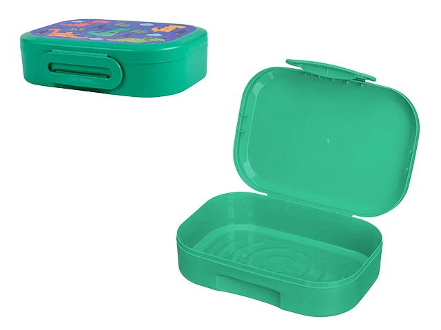 Lunch-box Plastisca 0.98l, 18X13X5cm, verde/roz
