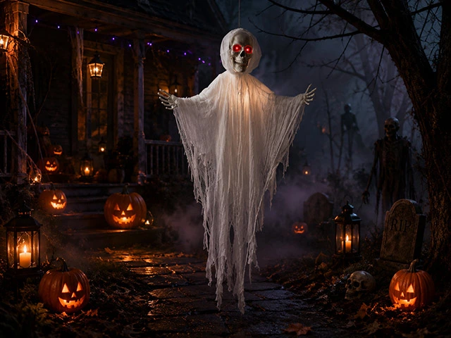 Decoratiune LED Halloween cu lumini, miscare si muzica 