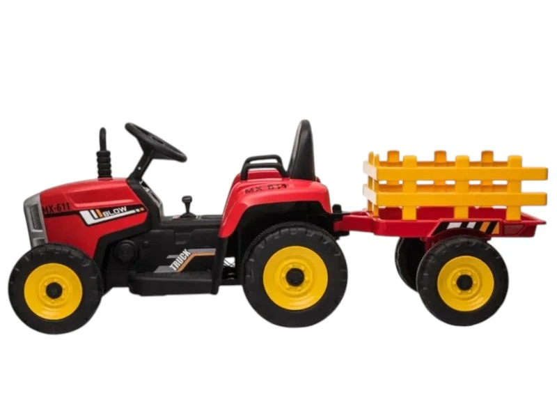 Tractor cu remorca 12V, max 25kg, 4.5Ah, MP3,136.5x50x52.5 cm MX611/1 rosu 