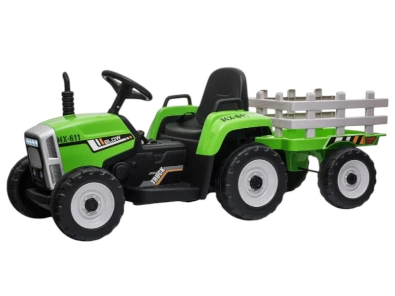 Tractor cu remorca 12V, max 25 kg (4.5Ah, Mp3,136,5x50x52,5 cm) MX611/2 verde