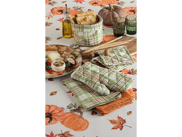 Cos textil pentru piine Tognana Autunno D18X16.5 cm, 90% bumbac, 10% poliester