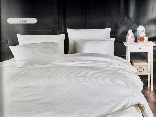 Lenjerie de pat Euro 2 NH Stripe Satin, crem