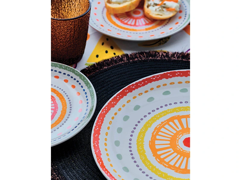 Set de vesela Metropol Venere 18piese, cercuri, chenar lilia, din portelan