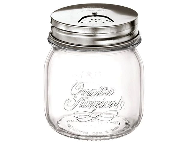 Borcan din sticla Q.S.Genietti 0.25l cu capac pentru sare si condimente