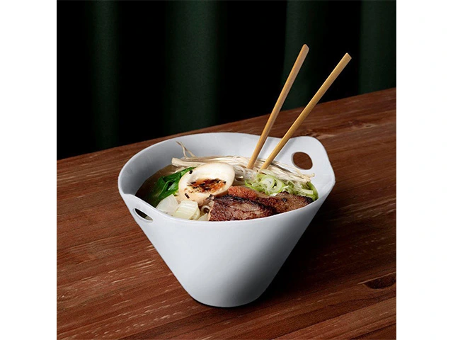 Set pentru aperitiv EH 2buc: bol D17cm si betisoare chinezesti, portelan