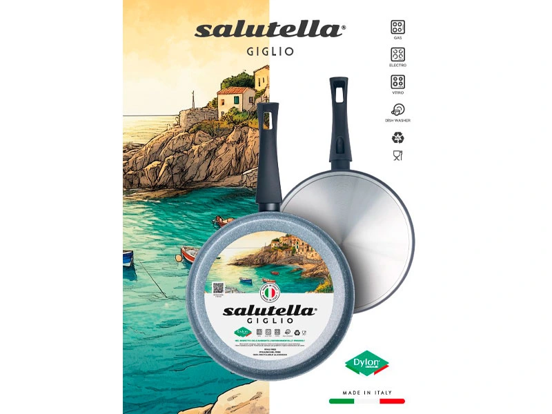 Tigaie Salutella Giglio D24 cm, H4.5 cm, inductie