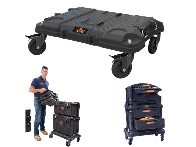 Carucior-platforma Keter ROC Pro Gear Dolly pentru lazi modulare, 4 roti, negru