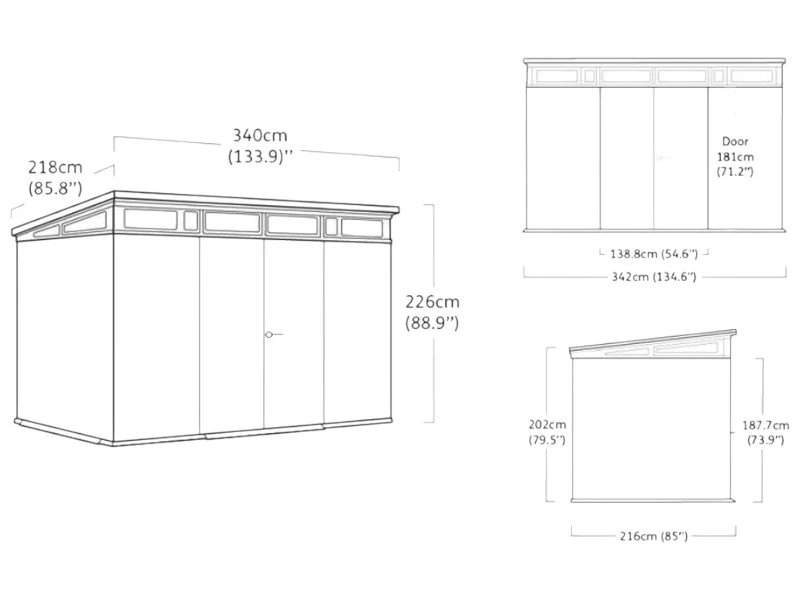 Casuta de gradina Artisan 11X7 342X218X226 cm, brun-gri / antracit