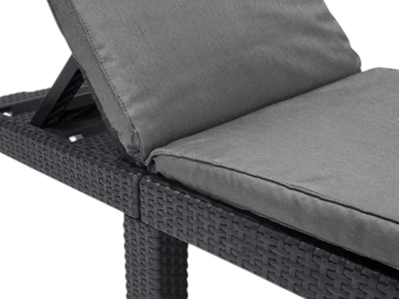 Sezlong reglabil Daytona Deluxe 187X58X29 cm, saltea, gri