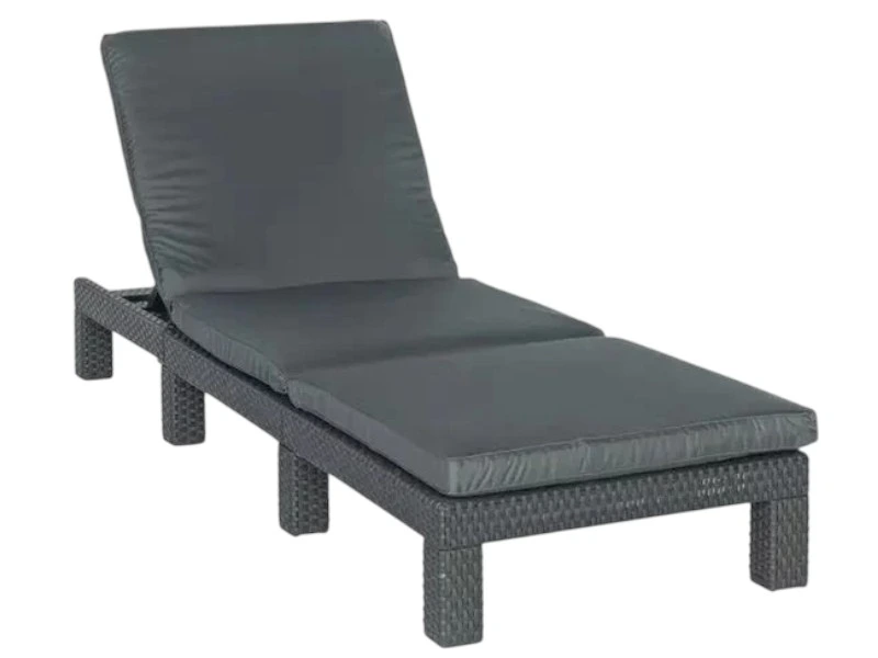Sezlong reglabil Daytona Deluxe 187X58X29 cm, saltea, gri