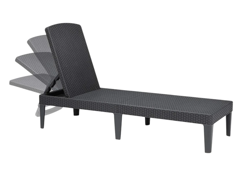 Sezlong reglabil Jaipur Sun, 187X58X29 cm, gri