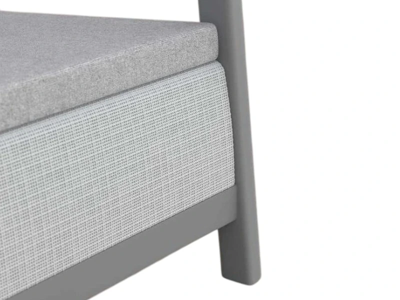 Set mobilier Scandi 5 unitati: masa 52X75X40 cm, 2 fotoli 70X73X77 cm, 2 perne, gri