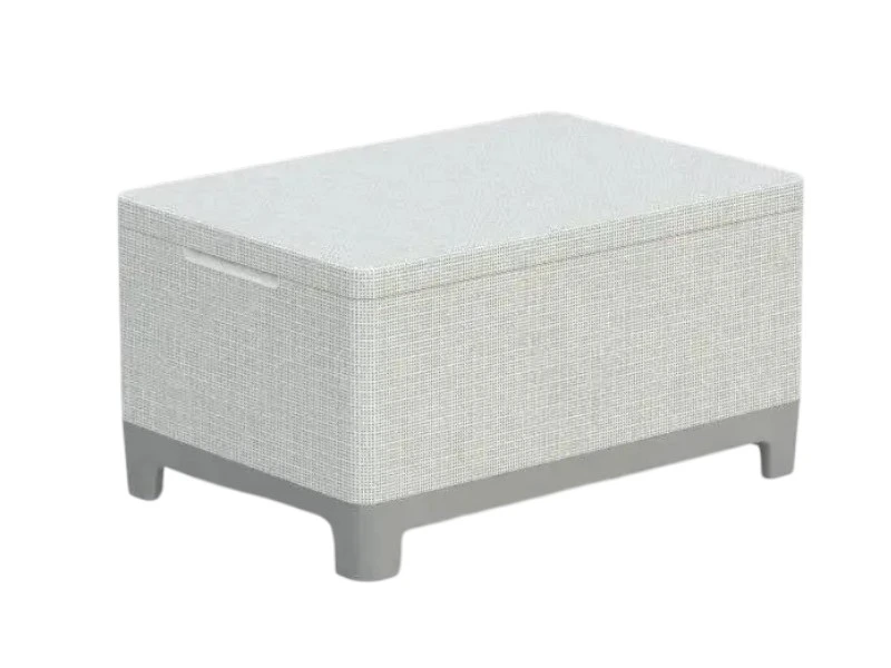 Set mobilier Scandi 5 unitati: masa 52X75X40 cm, 2 fotoli 70X73X77 cm, 2 perne, gri