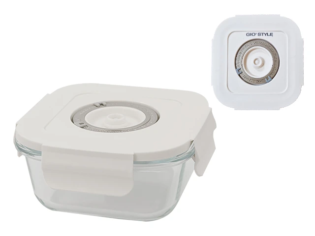 Recipient vidat cu capac Frigoverre Perla 0.5 l, 14X14X6.4 cm, sticla