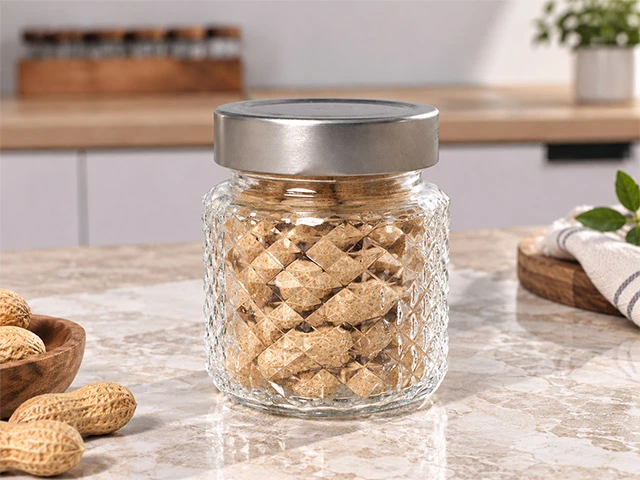 Borcan din sticla Delivery 300 ml, capac metal
